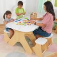 KidKraft - Ensemble Arches table et chaises pliables en bois, pour enfant  - Blanc-1