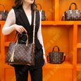 TD® Sac en cuir véritable imprimé sac femme nouvelle tendance grande capacité sac à main mode épaule Messenger sac-1