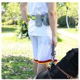 TD® kit promenade chien laisse collier banane ensemble set corde sangle reflechissant animaux de compagnie elastique retractable-1