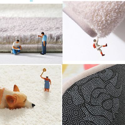 Tapis De Jeu Pour Bébé/enfant 100x100 Cm - Doux, Moelleux, Lavable En Machine - Fond Antidérapant En Caoutchouc - Motif Lion/cheval (couleur Crème) - 11