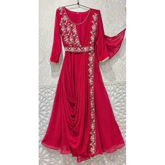 Ladyline Costume Indien Pakistanais Salwar Kameez Crêpe Imprimé Prêt à Porter - 3 Pièces