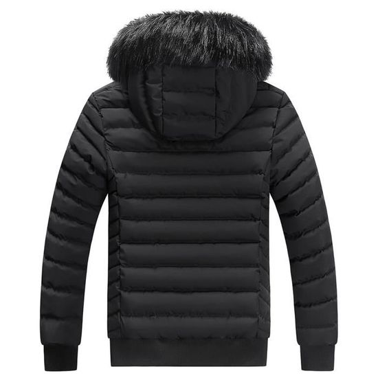 Doudoune homme fourrure bleu sales