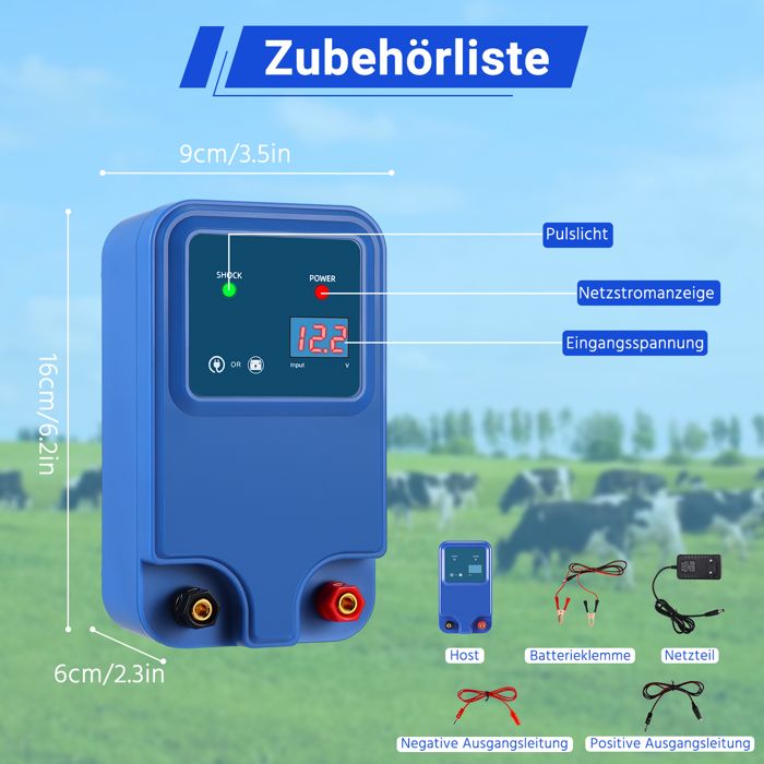 Ellofence M15 – Clôture Électrique Ultra Silencieuse 230V, Idéale Chiens, Chats, Petits Animaux, Jusqu’à 1 Km