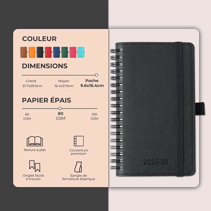 IN-LUXPRO Agenda 2025 2026: Agenda Semainier et Carnet de Notes Spirale Grande A4(29 x 21,7 cm) 18 Mois Planner Du Juillet. 25 à Déc. 26 Scolaire - PU Cuir, Onglets Mensuels, Papier IN-LUXPRO Agenda 2025 2026: Agenda Semainier et Carnet de Notes Spirale Grande A4(29 x 21,7 cm) 18 Mois Planner Du Juillet. 25 à Déc. 26 Scolaire - PU Cuir, Onglets Mensuels, Papier