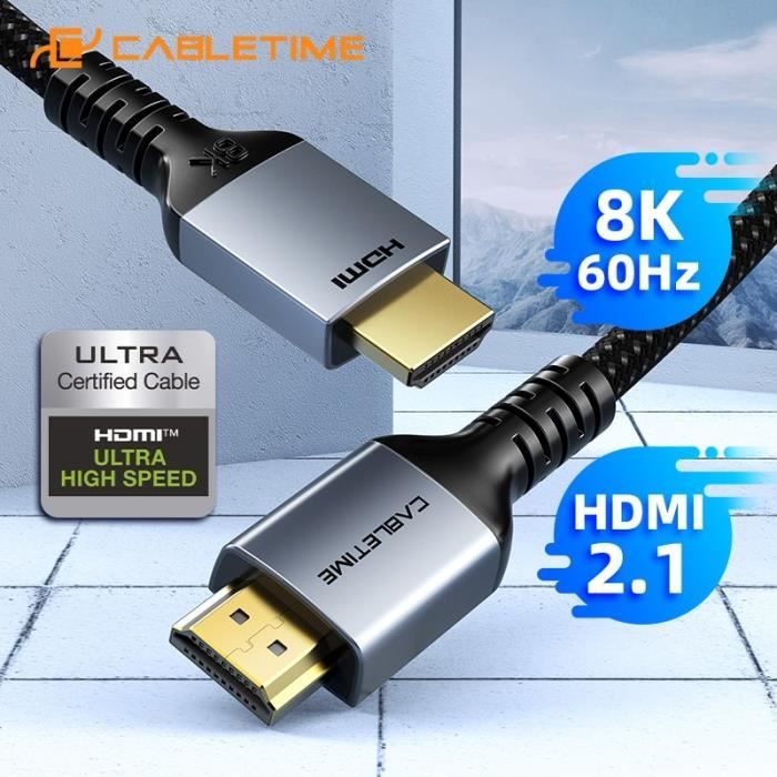 3m - HDMI 1 - câble HDMI 2.1 Displayport 1.4 8K 4K HDR 165Hz 60Hz 48Gbps,  adaptateur de Port d'affichage pour - Cdiscount Informatique