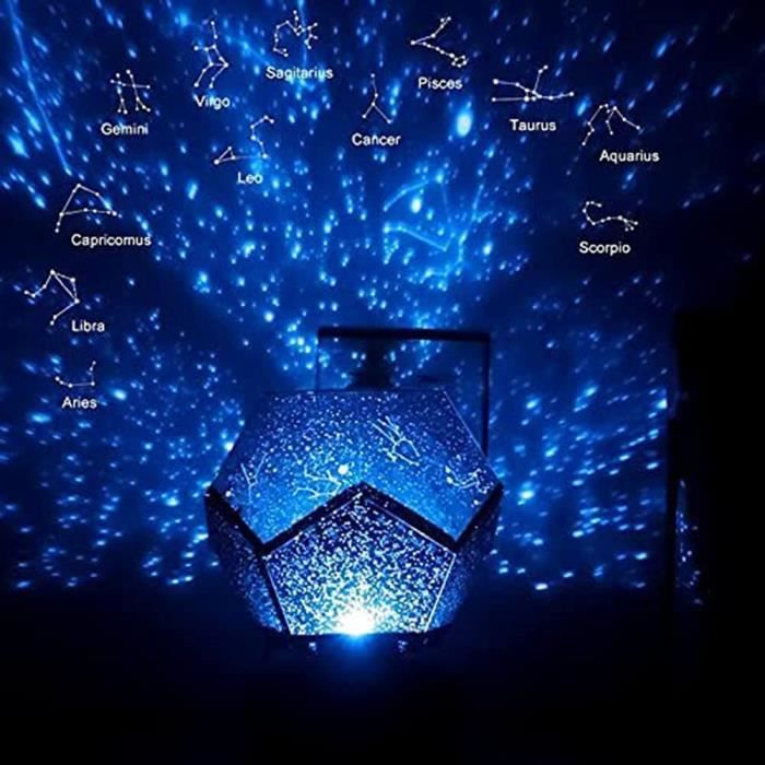 CDIYTOOL Veilleuse projecteur d'étoiles, Lampe projecteur d'étoiles Galaxie  avec 3 Couleurs changeantes réglables projecteur d'étoiles LED, câble USB
