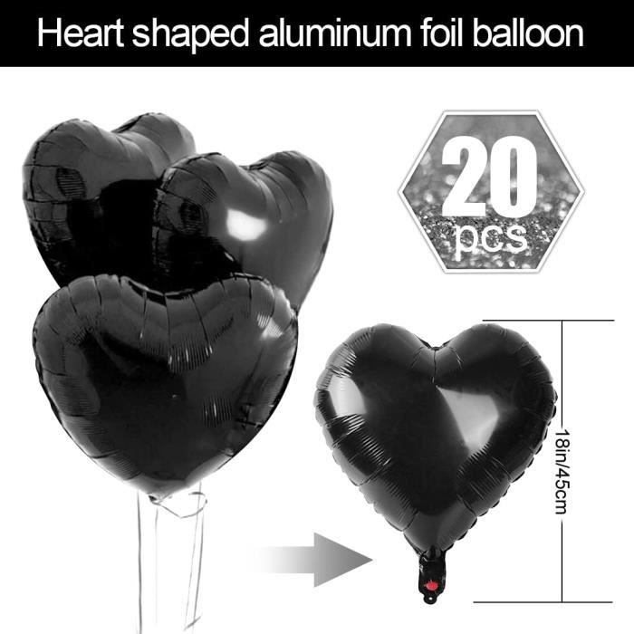 Ballon Coeur Noir 20 Pcs, Baudruche En Forme De Coeur, Ballons De Fleuret,  Ballon Helium Coeur Pour Anniversaire, Mariage, Sa[H2121] - Cdiscount Maison