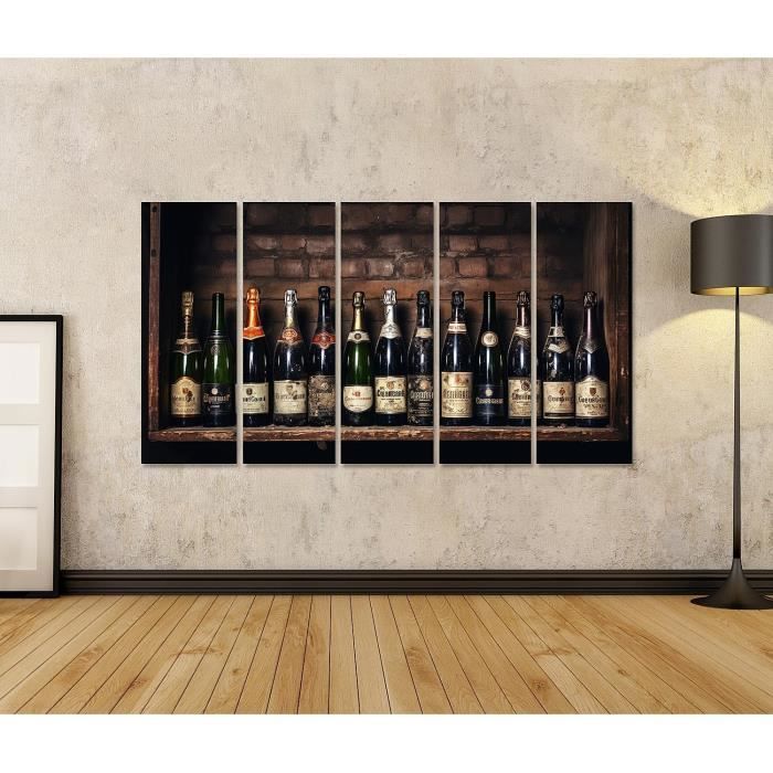 Tableaux Sur Toile 3 X 50 X 50 Cm - Motif Vin Rouge - Prêts à Accrocher - Impression Numérique