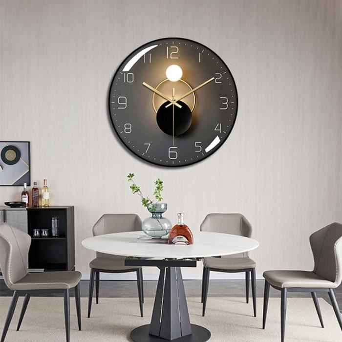 Horloge Murale Silencieuse Quartz 30x30cm, Design Art Déco Multicolore