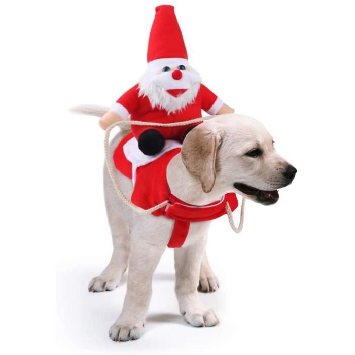 Manteau de Chien de Noel Costume de Costume de Noel de Chien Manteau Chien avec Le Pere Noel sur Son Chat Pull Chien Noel Rouge XL Cdiscount