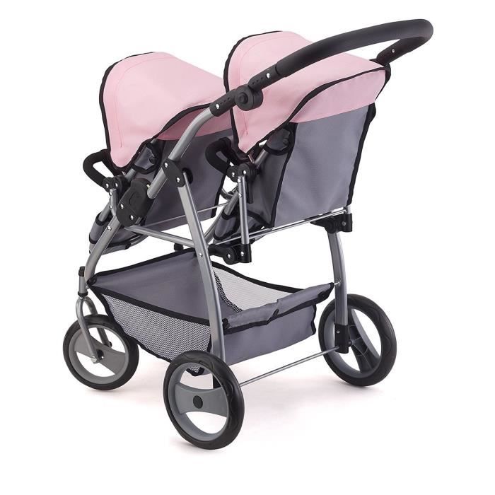 Poussette double pour 2 bebe - Rose et noir -JID - Cdiscount Jeux - Jouets