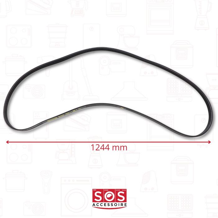 Courroie plate 1244 J5 - BEKO - Lave-linge - Transmission tambour ...