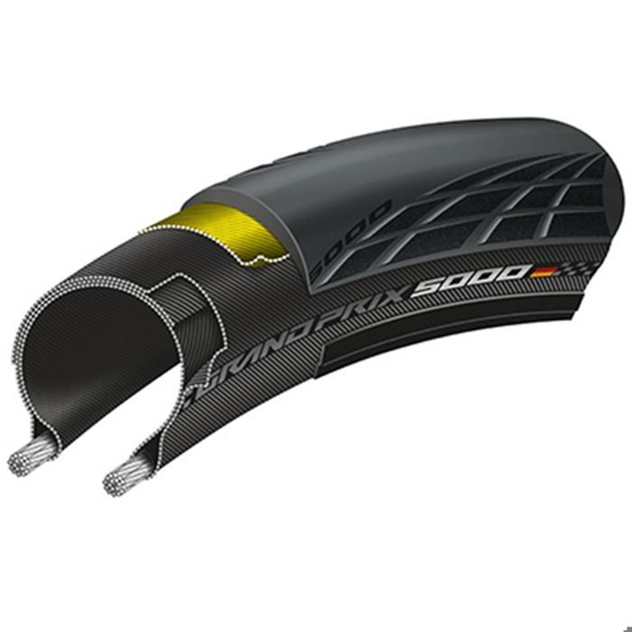Pneu velo route CONTINENTAL GRAND PRIX 5000 700x23C 23 622 Noir TUBETYPE Cdiscount Sport