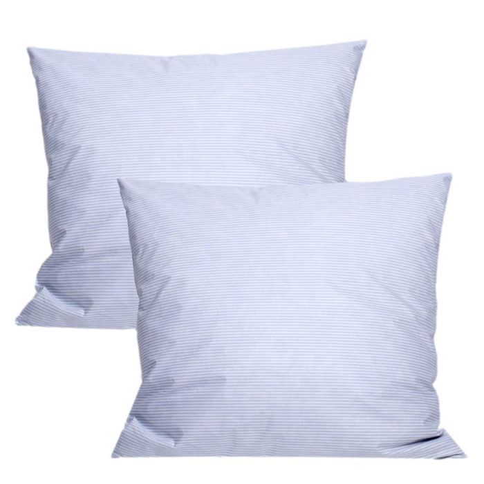 DODO Lot de 2 oreillers Tendance - 60 x 60 cm - Garnissage 100% Polyester  fibre creuse siliconée - Blanc - Cdiscount Maison