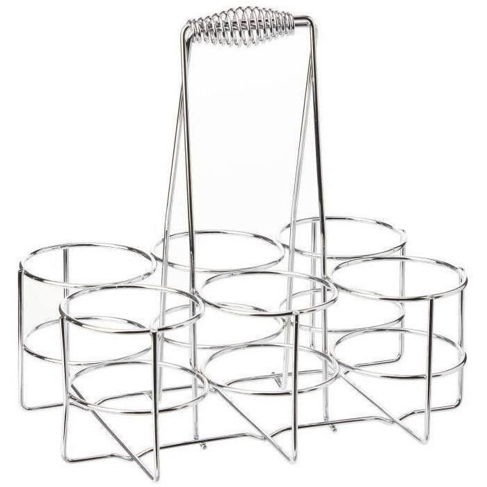 Porte-bouteilles Chromé Pliable Ancien – Capacité 6 Bouteilles, Avec Poignée – Lavable