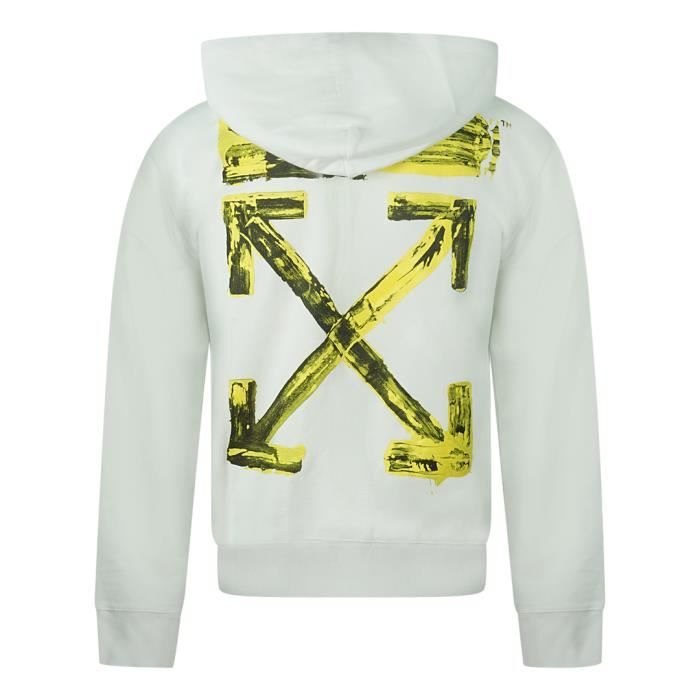 Hoodie Off White Manches longues Col capuche Homme Blanc Cdiscount Pret a Porter
