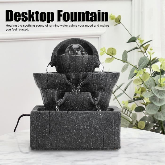 Fontaine D'intérieur De Bureau De Relaxation, Cascade Zen De Méditation D'intérieur Avec Pompe Automatique, Cascade Lumineuse Pour La Maison, Le Bureau, La Chambre à Coucher Décoration(Style 2