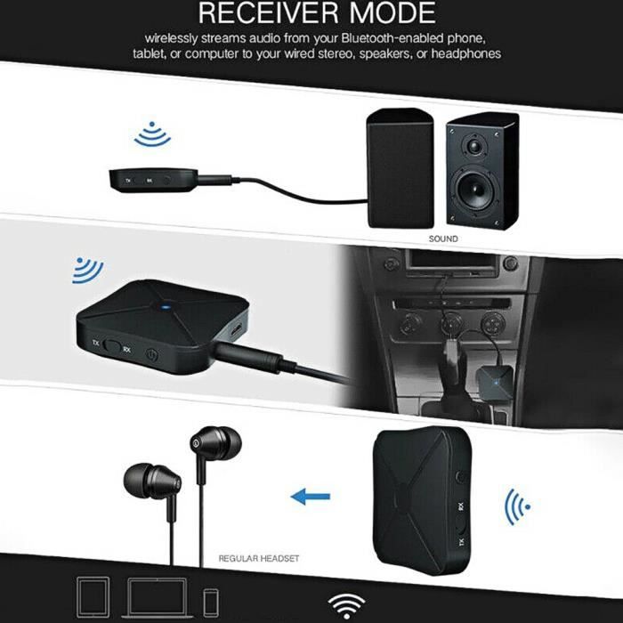 IMars KN321 bluetooth 5.0 récepteur Audio transmetteur AUX RCA USB 3.5mm Jack  adaptateur stéréo pour TV casque PC voiture lecteur CD Kit Bluetooth pour  voiture