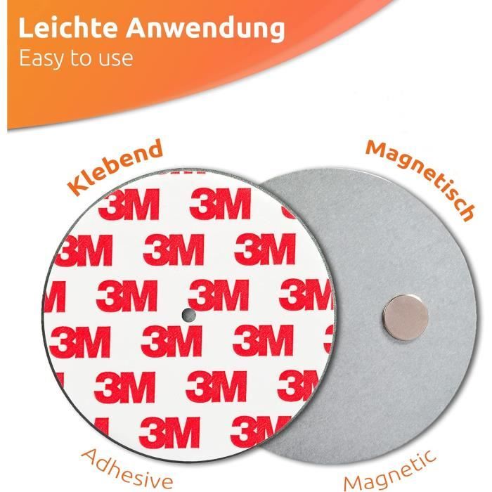 ECENCE 10x Fixation pour détecteur de fumée Aimant Support magnétique Plaquette aimantée Alarme