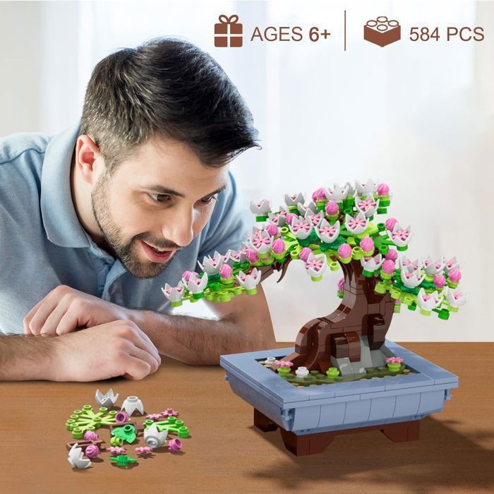 CUBIMANA Botanicals Bonsaï de Fleurs de Cerisier pour Adultes & Enfants 10+ | Set de Construction 4en1 Arbre Saisonnier Artificiel, 584PCS Collection Botanique Décoration intérieure, Cadeau Anniversaire CUBIMANA Botanicals Bonsaï de Fleurs de Cerisier pour Adultes & Enfants 10+ | Set de Construction 4en1 Arbre Saisonnier Artificiel, 584PCS Collection Botanique Décoration intérieure, Cadeau Anniversaire