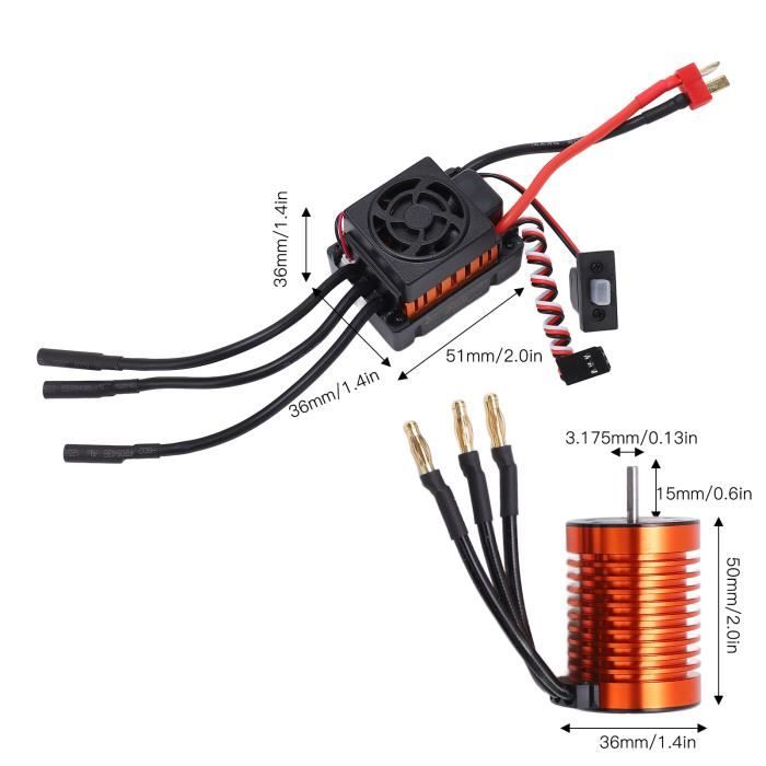 Moteur sans balais RC 3650 pour chenilles axiales Traxxas TRX4 RC 1/10, pièces de voiture, accessoires de jouets, camions, réservoirs 3650 DC, moteur sans balais RC