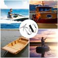 Ancre de Kayak Petite Ancre de Bateau Kit Pliable Grappin en Acier Carbone Accessoires Pour Pêche 1.5Kg Avec 10m Corde de-2