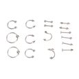 Dilwe anneaux de nez Ensemble de clous de nez en acier inoxydable Exquis différentes formes Lissage sûr Surfaces polies Goujons de-2
