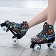 Patins à roulettes Quad Classiques LED Noir - Roller Chaussure pour Femmes et Hommes-2