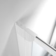 Pare-baignoire pivotant, décor rayures horizontales,114 x 140 cm, 2 volets, profilé blanc, Komfort, Schulte-2