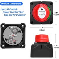 Batterie Switch Coupe Circuit Batterie 12-48V - 2 Pièces - Interrupteur D'isolation Pour Voiture, Bateau, Camping-car - 275A Master Switch 12-48V