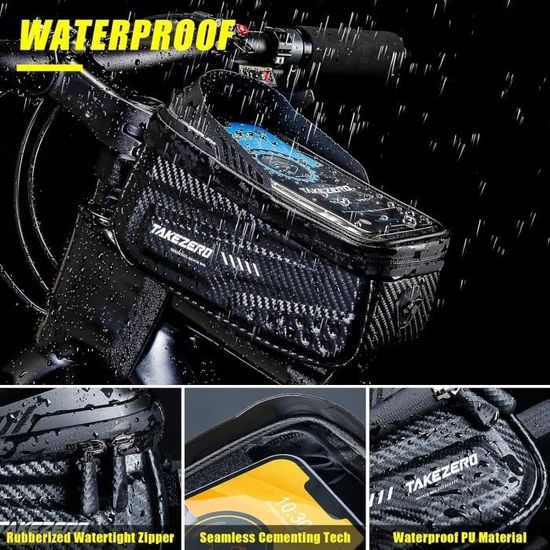 Sacoche Vélo Étanche FAIREACH - Support Téléphone Guidon, Écran Tactile, Pare-Soleil