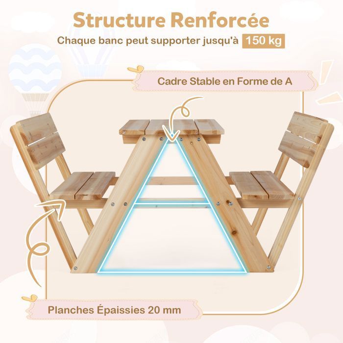 COSTWAY Table De Rempotage Enfant En Bois De Sapin – Avec Tableau Noir, 4 Pots Et Évier Amovible – Centre De Jardinage Dès 3 Ans (71 X 41 X 92 Cm)