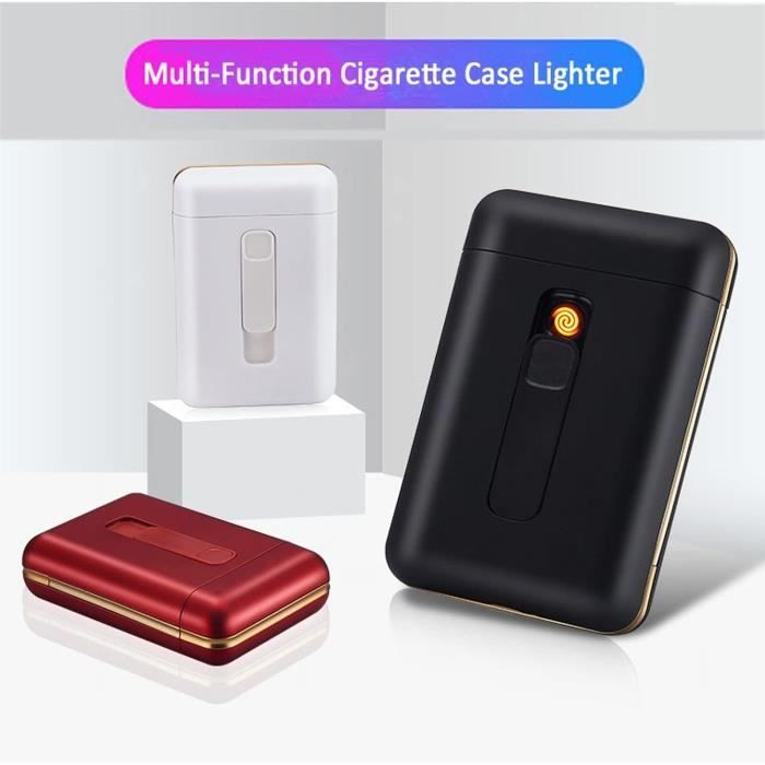 Électronique Boîte À Cigarettes Rechargeable Par Usb Rechargeable Avec  Briquet Coupe-Vent Électronique Sans Flamme Coupe-Ven[u8313]