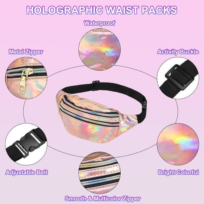 Sacs Cadeaux Holographiques - Lot De 3, Papier Brillant, Pour Noël, Mariage, Anniversaire