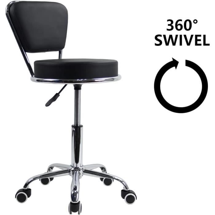 Tabouret De Bureau Roulant Pivotant - Hauteur Réglable, Dossier Bas - Design Moderne Pour Maison/bureau