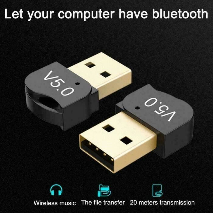 Adaptateur USB Bluetooth 5.0 - Dongle PC - Adaptateurs infrarouges,  Bluetooth et télécom