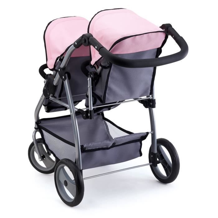 Poussette Landau Jumeaux pour Poupée - BAYER DESIGN - Gris/Rose - Fille - A  partir de 3 ans - Cdiscount Jeux - Jouets