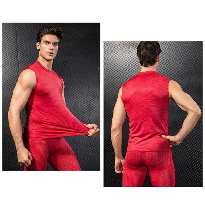 3 Pcs Débardeur De Compression Pour Hommes Sans Manches Gilet De