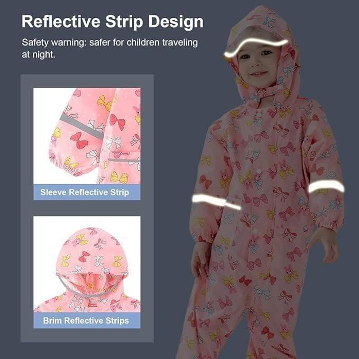 Combinaison de Pluie Une Pièce pour Enfants Garçons Filles Imperméable ...