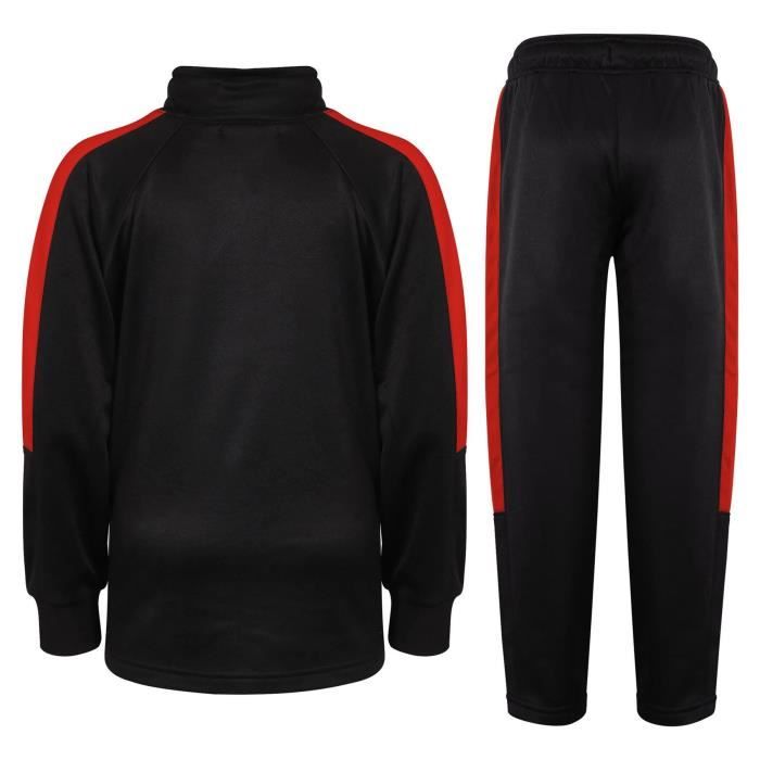 Survetement Enfant Noir Rouge Unisexe Manches Longues Football Indoor Noir rouge Cdiscount Pret a Porter