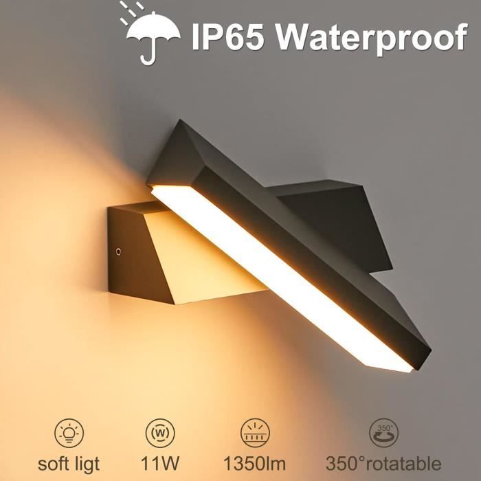 Applique Murale LED IP65 Réglable - Plafonnier Slimline 8W/15W, CCT 3000K-6500K, Blanc, Garanti 5 Ans