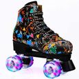 Patins à roulettes Quad Classiques LED Noir - Roller Chaussure pour Femmes et Hommes-3