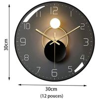 Horloge Murale Art Déco Moderne En Métal - Silencieuse Sans Tic-Tac Pour Salon, Chambre Et Bureau