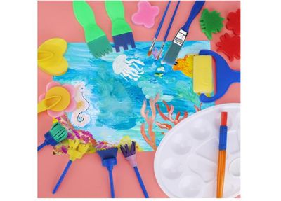 47 Pièces Kit Pinceaux Peinture Enfant éponge Bricolage d'art Et D'artisanat avec Tablier Imperméable Pinceau d'art DIY Peinture - Beaux-Arts et Loisirs créatifs 47 Pièces Kit Pinceaux Peinture Enfant éponge Bricolage d'art Et D'artisanat avec Tablier Imperméable Pinceau d'art DIY Peinture - Beaux-Arts et Loisirs créatifs
