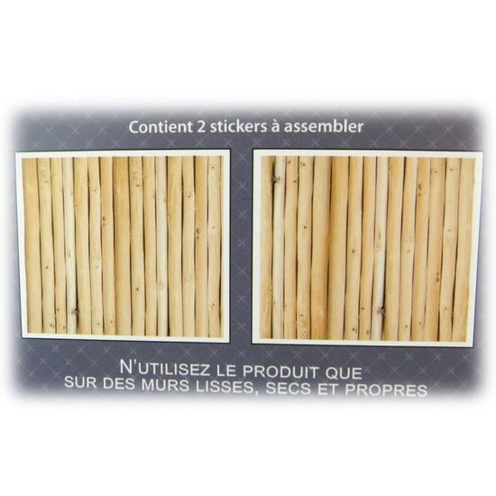 Sticker Tete De Lit Rondins De Bois 155x68 Cm P5380 Cdiscount Maison