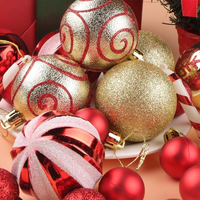 9x Boule De Noël - Boules De Noël En Plastique Incassable Pour Noël - Décorations