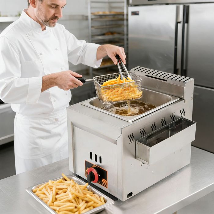 Friteuse électrique De 6 L 2500 W En Acier Inoxydable Avec Couvercle De