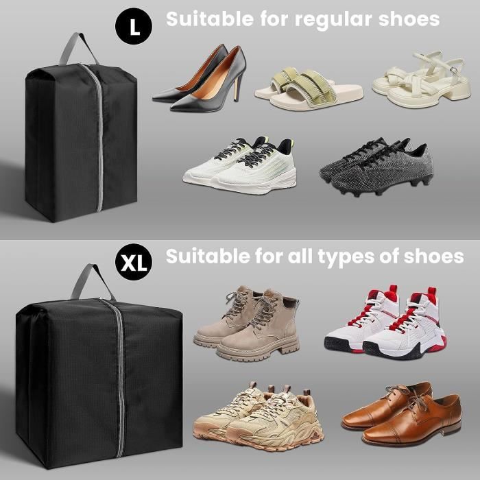 5Pcs Sac à Chaussures Voyage,Housses Chaussures Portable Imperméable,Sacs  de Rangement Anti-Poussière,pour Chaussures Vêtements