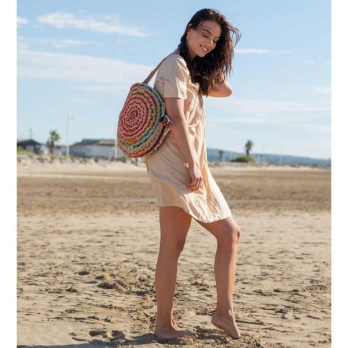 Panier de plage rond LES TROP ZIENNES