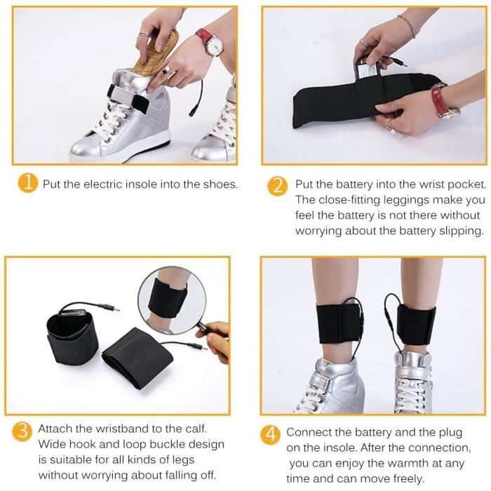 Semelles Intérieures Chauffantes USB - Lavables En Cachemire - Pour Chaussures Taille 41-42 Et 45-46 - Randonnée, Ski, Travail Extérieur